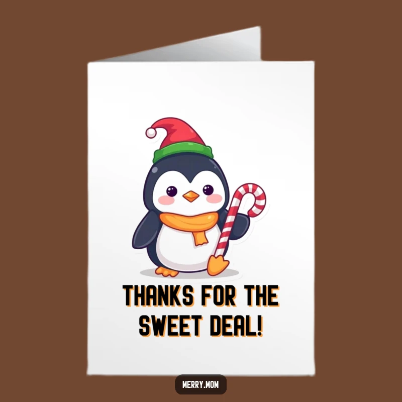 Free Printable Thank You Card: Kawaii Penguin's Sweet Thanks, Funny Downloadable Gift