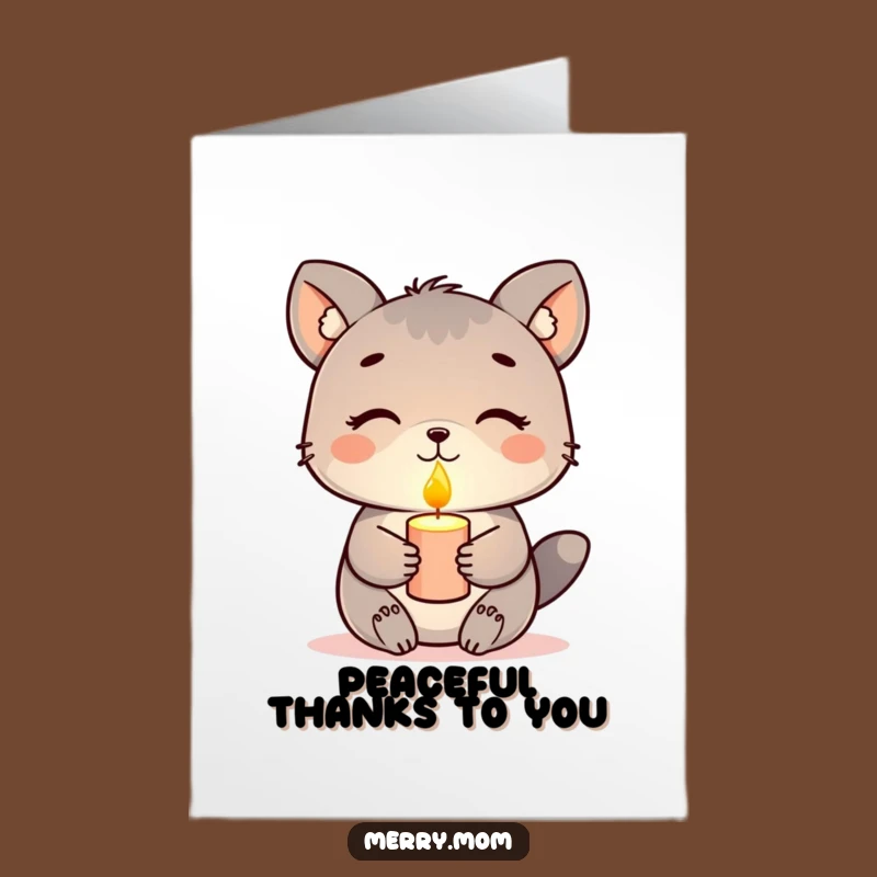 Free Printable Thank You Card: Peaceful Animal Candle Funny Downloadable Gift
