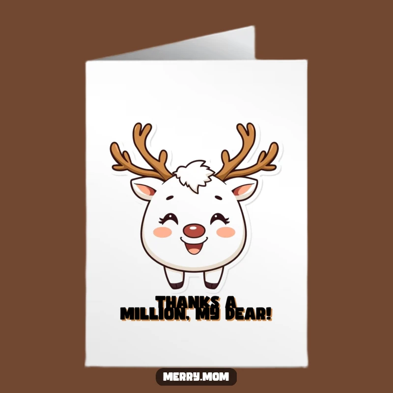 Free Printable Thank You Card: Reindeer Creature Smile Humor, Downloadable Appreciation Gift