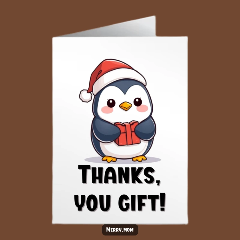 Free Printable Thank You Penguin Card: Santa Gift Appreciation