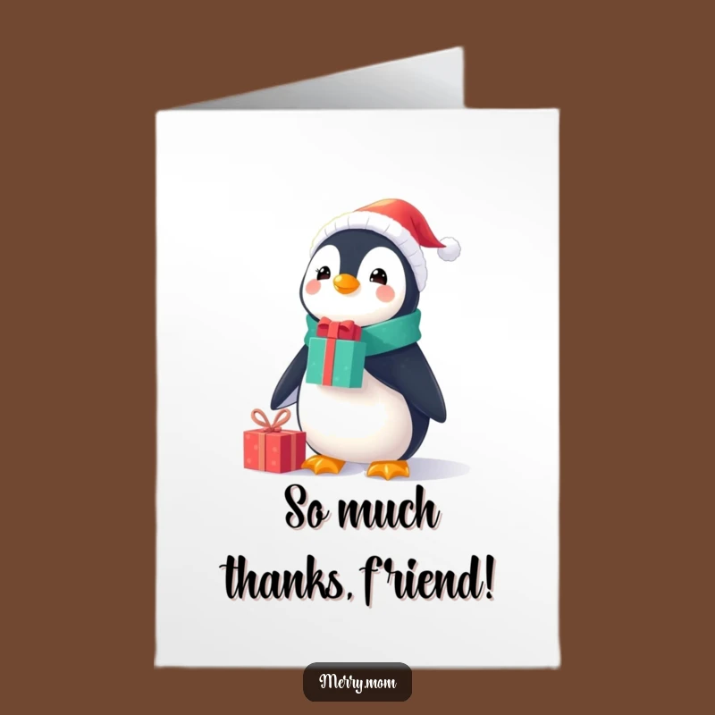 Free Printable Thank You Card: Penguin Balancing Gifts Funny Downloadable Gift
