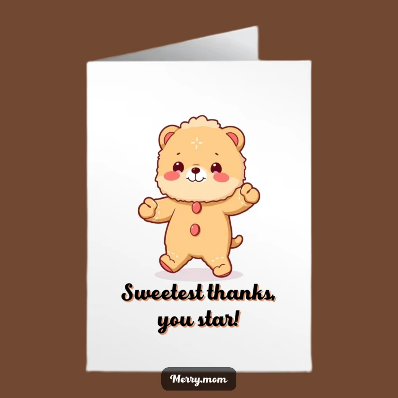 Free Printable Thank You Card: Gingerbread Animal Jig Humor, Downloadable Appreciation Gift