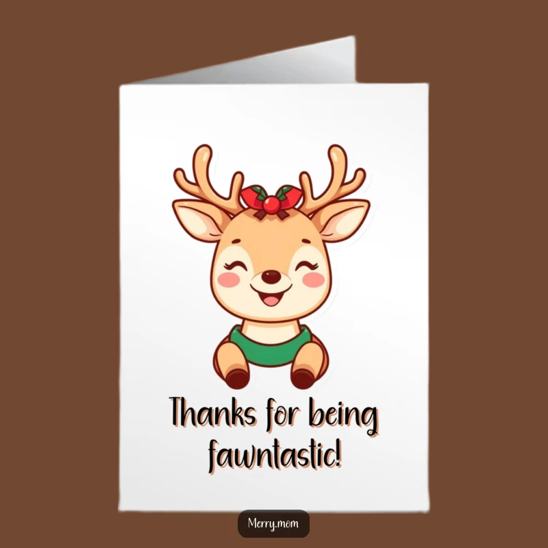 Free Printable Deer Mom Thank You Card - Holiday Antlers Expressing Gratitude Funny