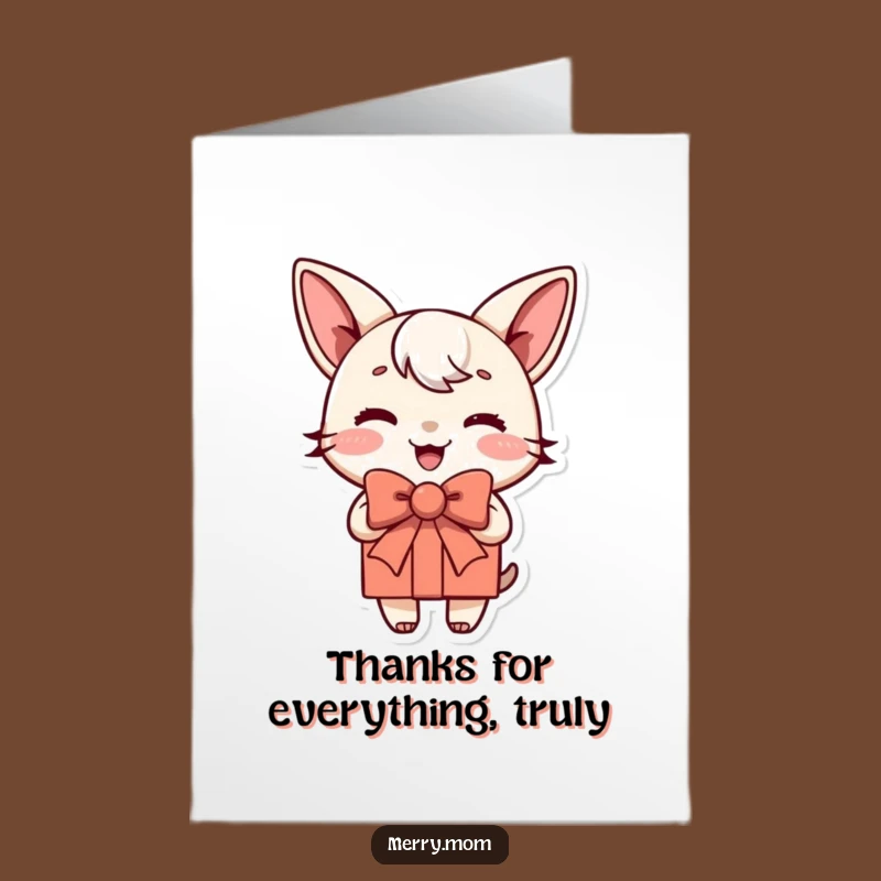 Free Printable Funny Thank You Card: Gift Character Humorous Downloadable