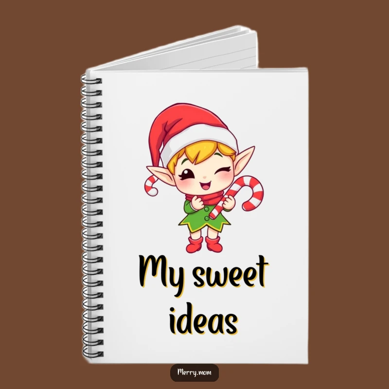 Funny Elf Candy Cane Notebook - Jot Down Fun Holiday Ideas