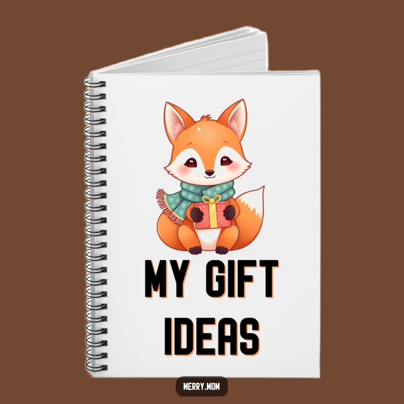 Funny Festive Fox Notebook: Sparkly Scarf Fox Gift Journal, Creative Holiday Stationery Gift