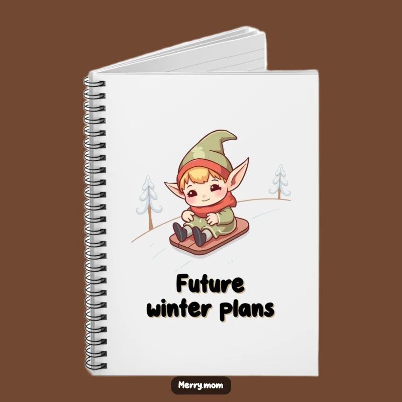 Funny Kawaii Elf Notebook: Hilarious Snowy Hill Journal for Your Ideas
