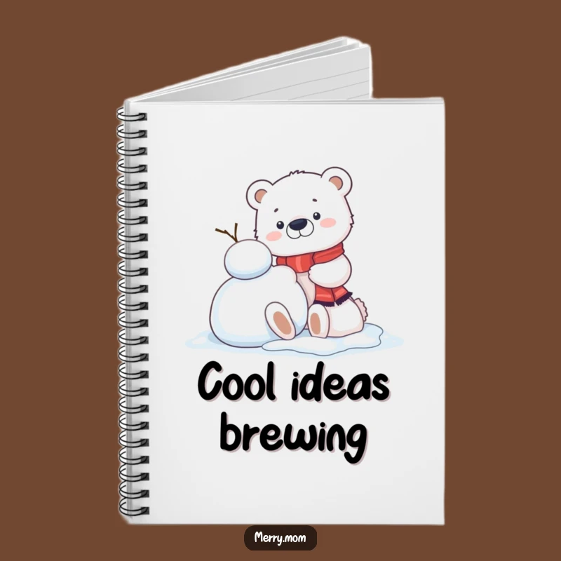 Funny Kawaii Polar Bear Cub Notebook: Snowman Building Notes, Cute Winter Journal