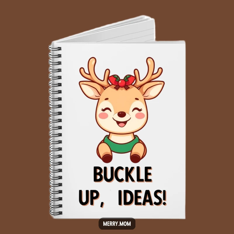 Funny Notebook: Kawaii Deer Mom Holiday Antlers - Cute Journal Gift