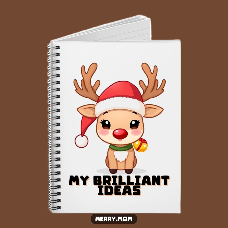 Funny Reindeer Notebook: Cute Santa Hat, Jingle Bells, Perfect Funny Gift!