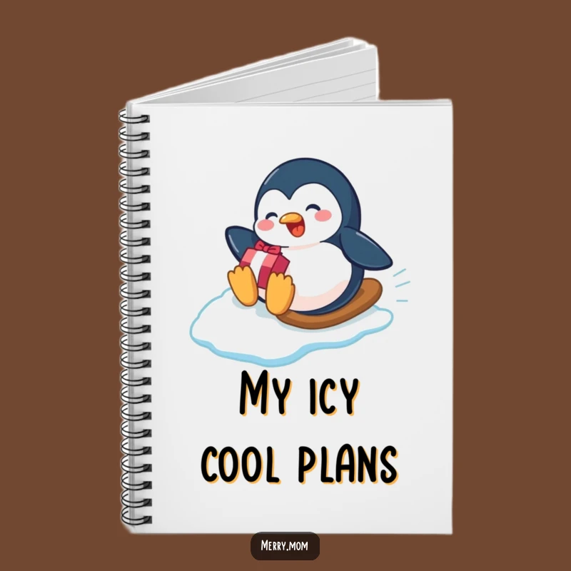 Funny Penguin Gift Slide Notebook - Playful Journal, Perfect Winter Stationery Gift