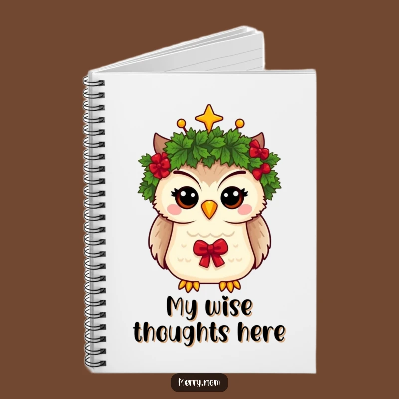 Funny Owl Wreath Crown Notebook: Jot Down Festive Ideas