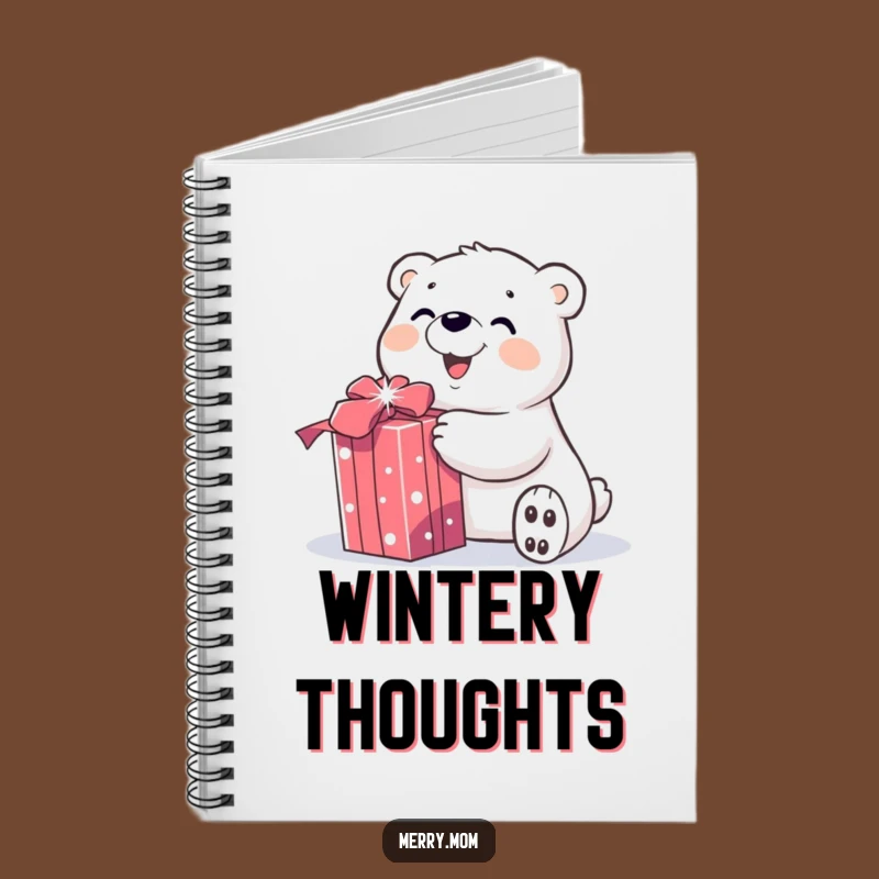 Notebook: Funny Polar Bear Unwrapping Gift - Jot Down Holiday Ideas!