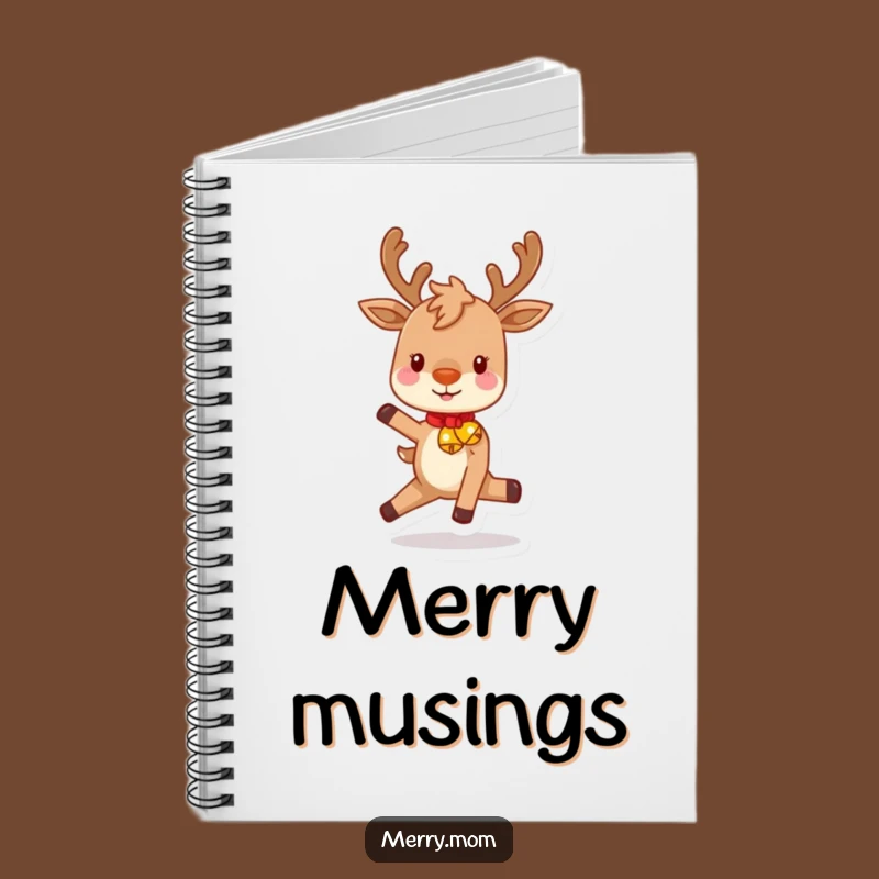 Notebook: Funny Reindeer Prancing - Jot Down Holiday Ideas with Cheer!