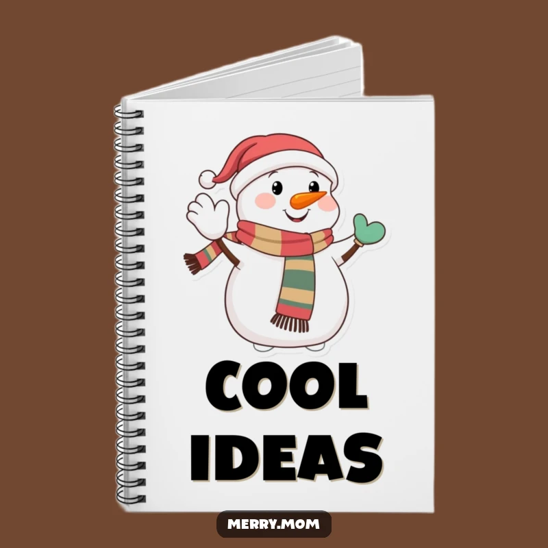 Notebook: Funny Snowman Waving - Jot Down Winter Ideas!