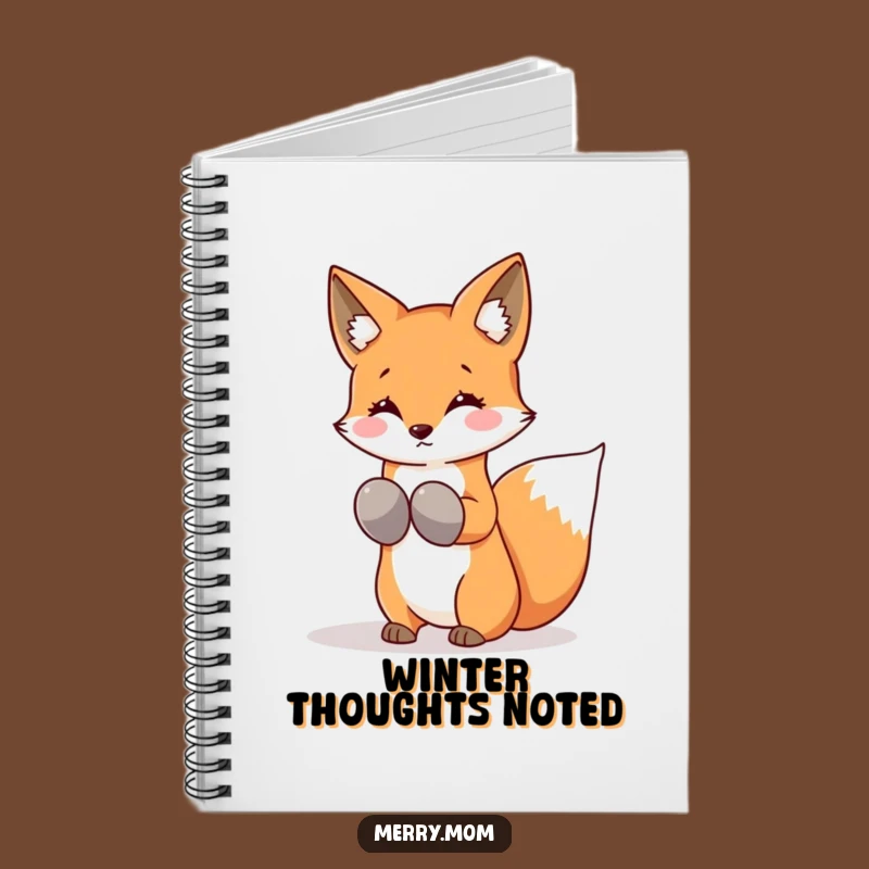 Funny Kawaii Fox Notebook: Mittens Snowflakes Notes, Cute Winter Journal