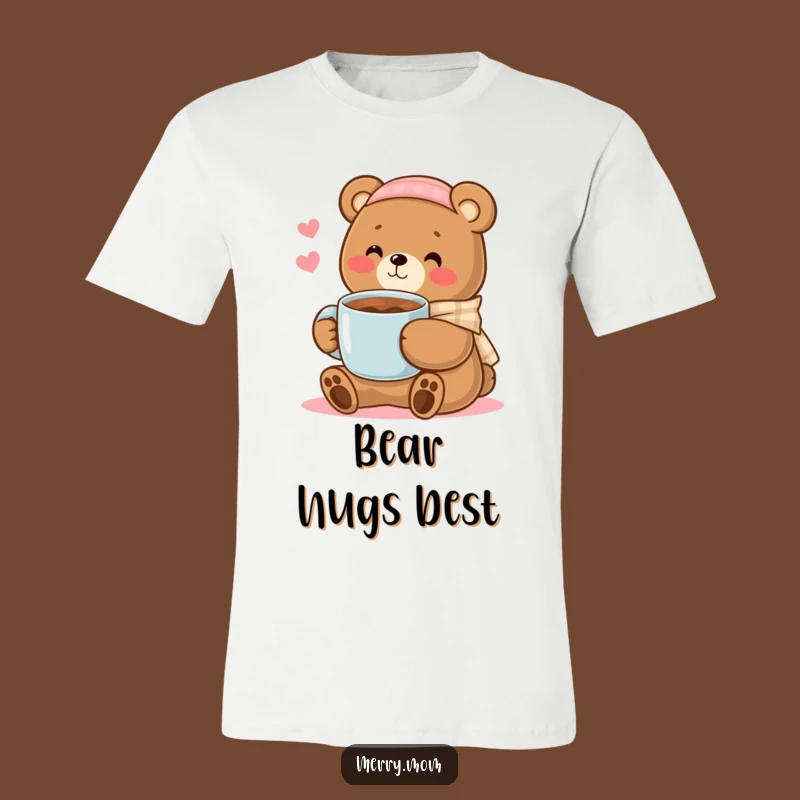 Kawaii Bear Mom Cocoa T-Shirt - Cozy Comfort Graphic Tee