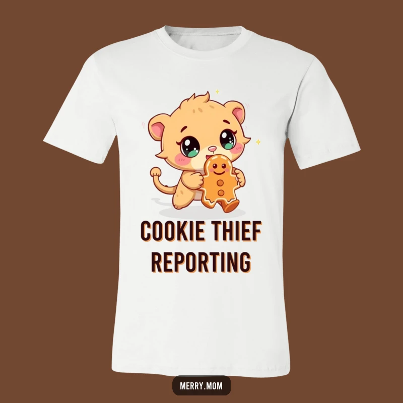Funny Creature Cookie Chase T-Shirt: Sparkling Eyes, Fun Gingerbread Design Gift