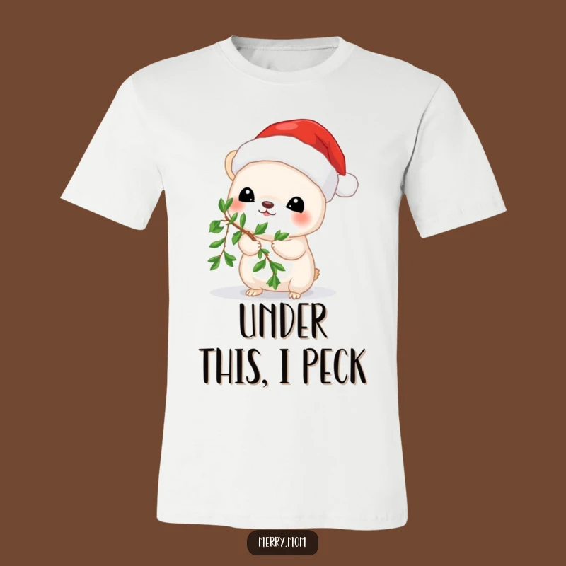 Funny Mistletoe Mouse T-Shirt: Wearable Holiday Cheer and Cute Animal Christmas Gift