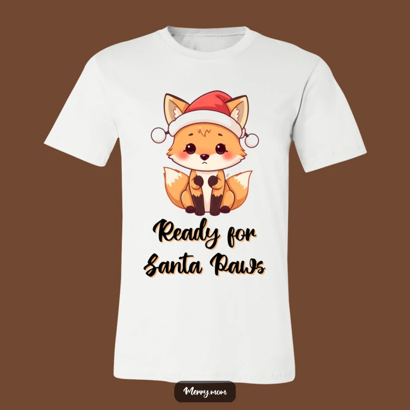 Funny Santa Fox T-Shirt: Adorable Holiday Animal Tee Gift