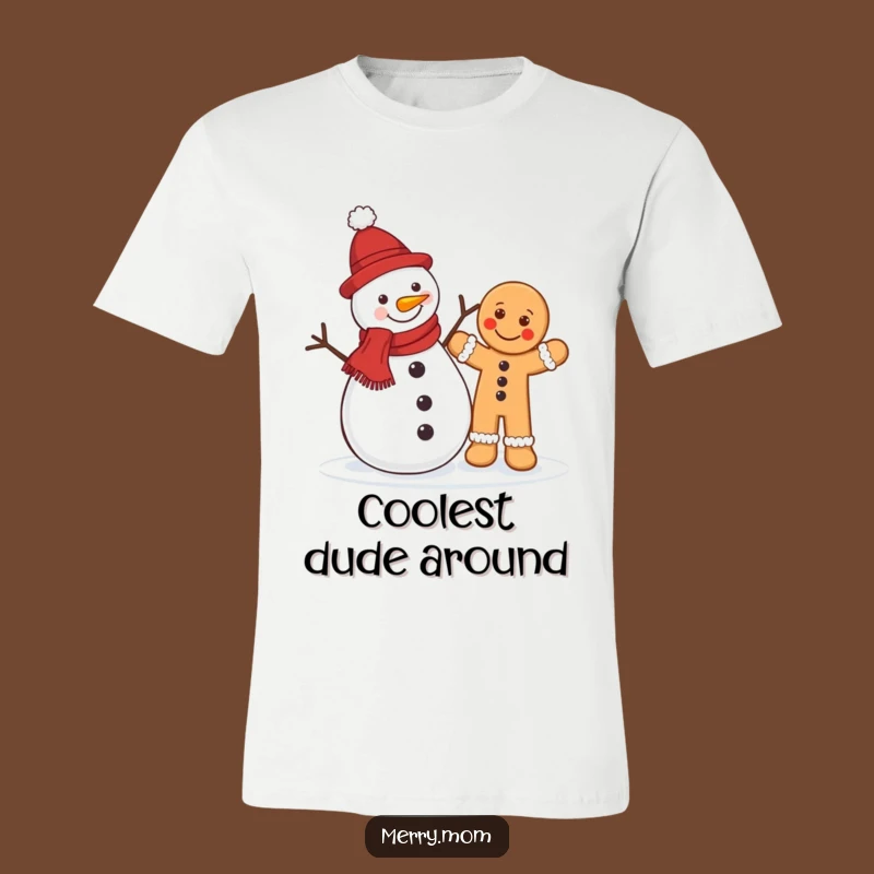 Funny Snowman Gingerbread T-Shirt: Festive Holiday Duo Tee, Ideal Funny Gift