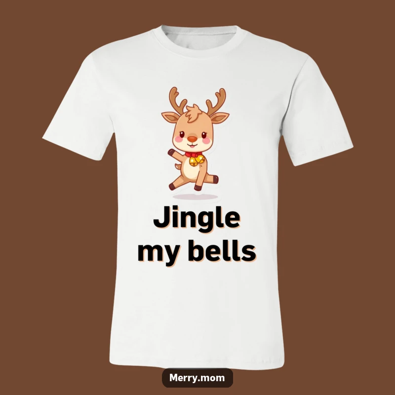 T-Shirt: Funny Playful Reindeer Prancing - Get Your Jingle On This Holiday!