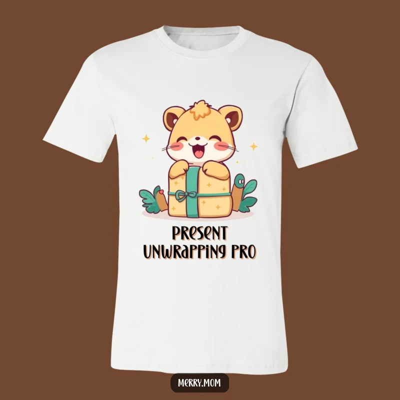 Happy Animal Gift T-Shirt: Exciting Unwrap, Playful Humor, Perfect Gift Apparel