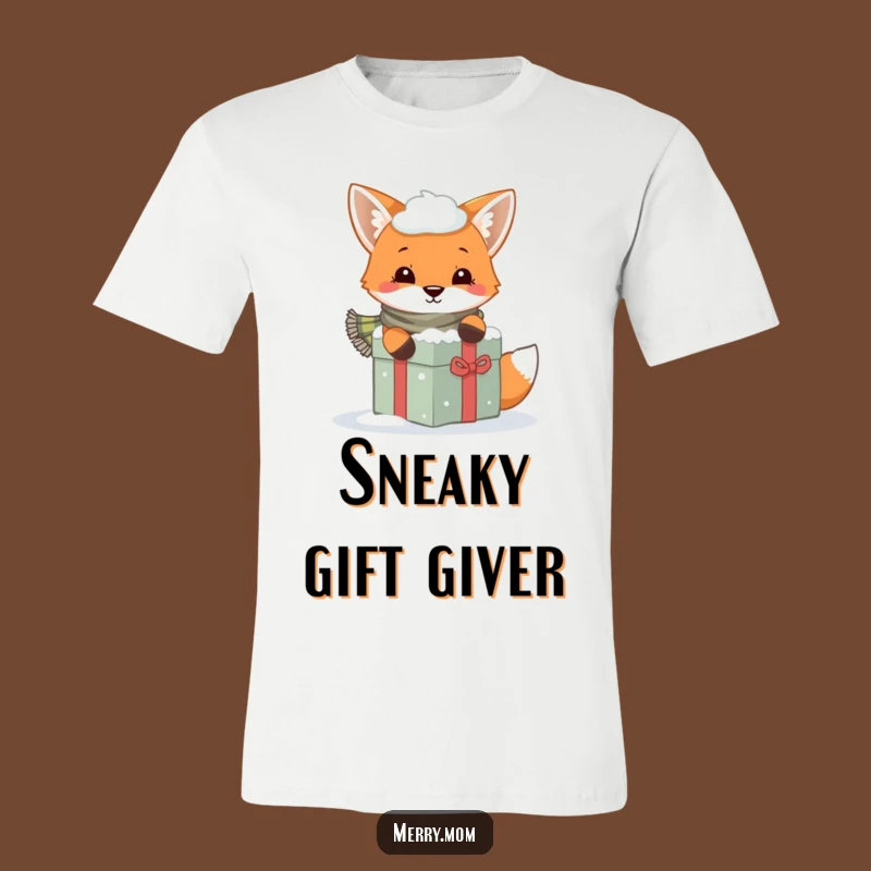 Funny Fox Scarf T-Shirt: Playful Winter Vibes and Festive Humor