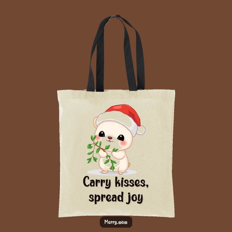Funny Mistletoe Mouse Tote Bag: Stylish Holiday Accessory and Cute Animal Gift
