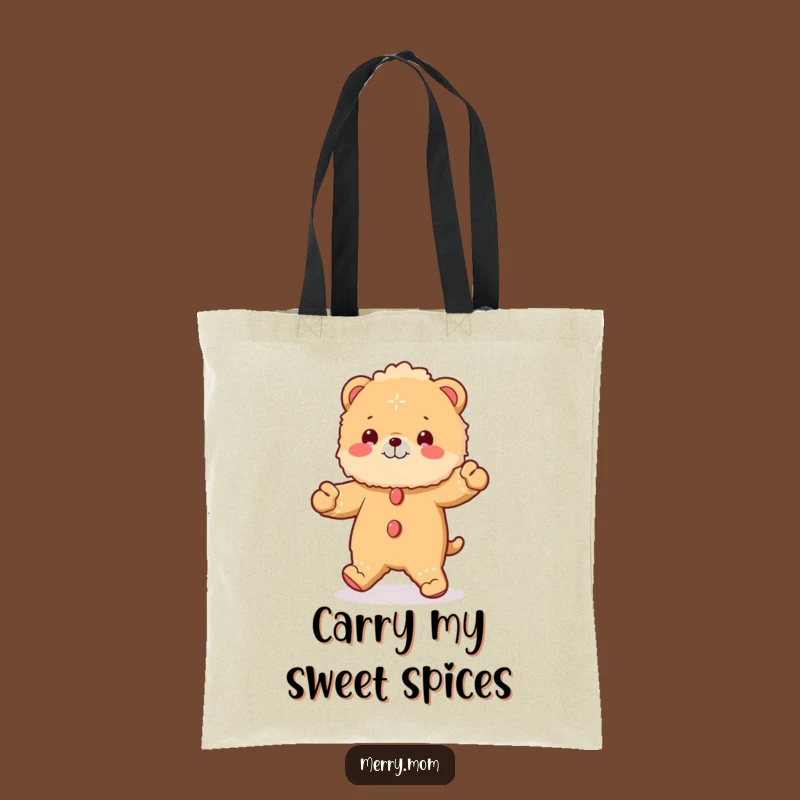 Funny Gingerbread Animal Tote Bag: Fluffy Jig Accessory, Festive Holiday Gift