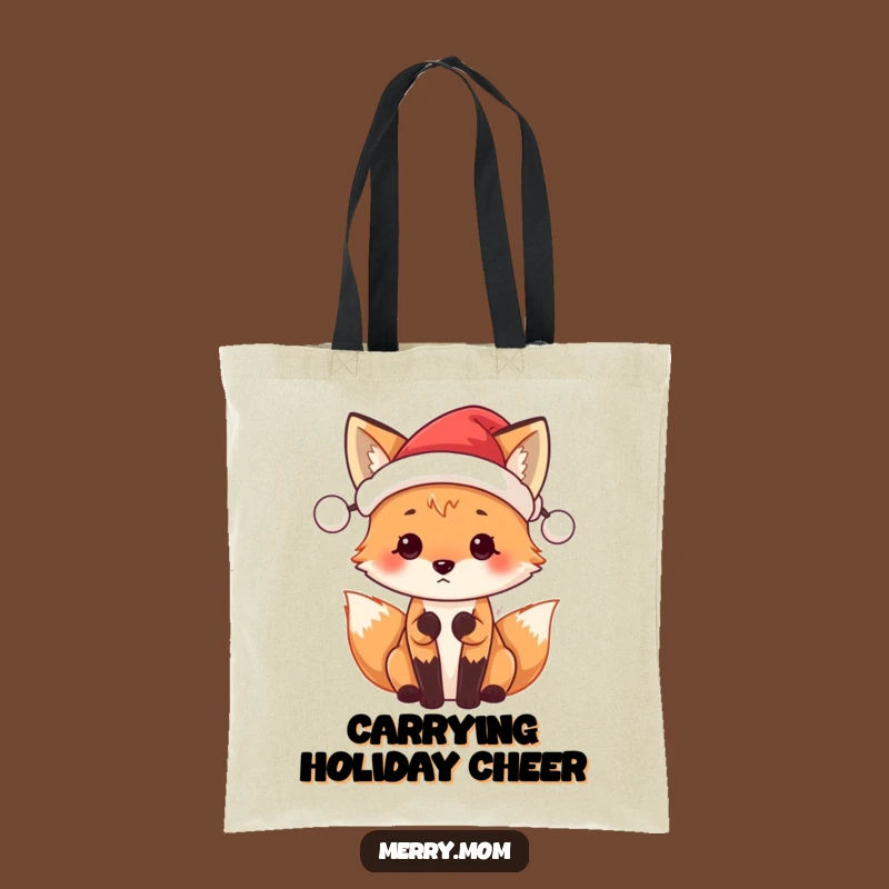 Funny Santa Fox Tote Bag: Hilarious Holiday Shopping Bag