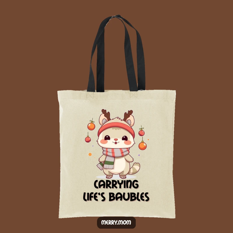 Funny Juggling Creature Tote Bag: Festive Scarf Accessory and Holiday Gift