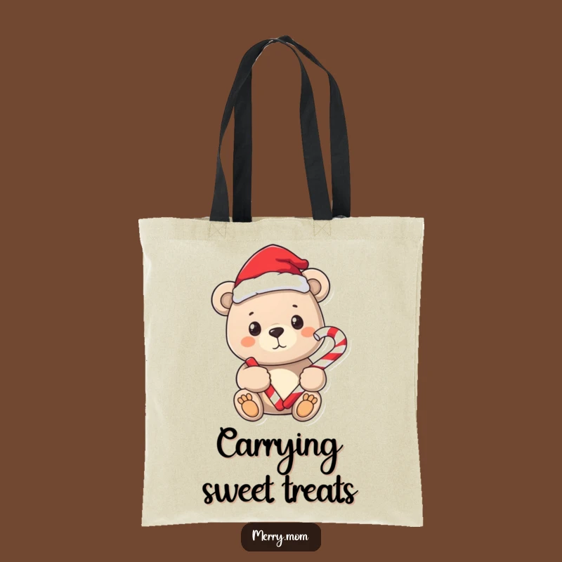 Funny Bear Santa Tote Bag - Chic & Sweet Holiday Accessory