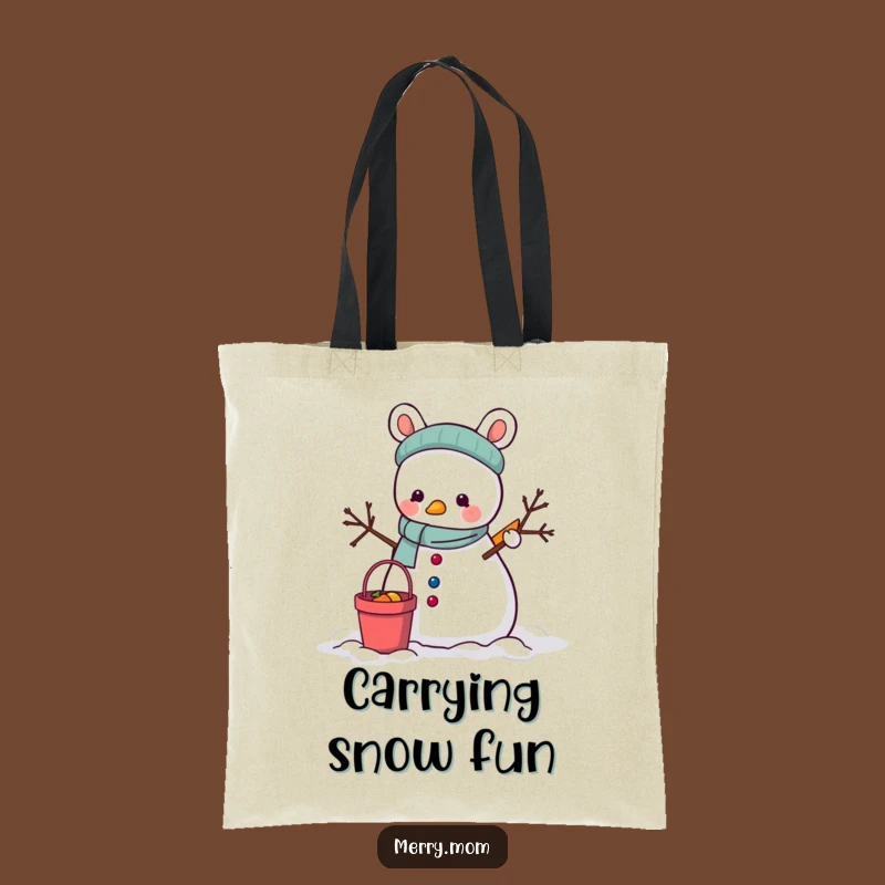 Funny Animal Snowman Tote Bag: Winter Creator Carryall, Charming Funny Gift