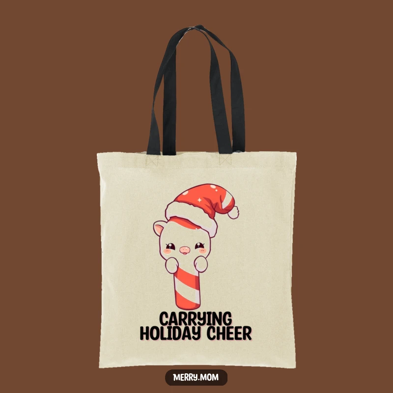 Funny Creature Candy Cane Tote Bag: Stylish Christmas Accessory, Perfect Funny Gift
