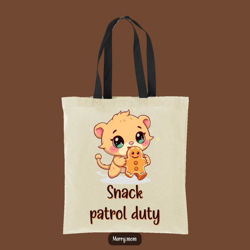 Funny Creature Cookie Chase Tote Bag: Sparkling Eyes Design, Ideal Funny Gift