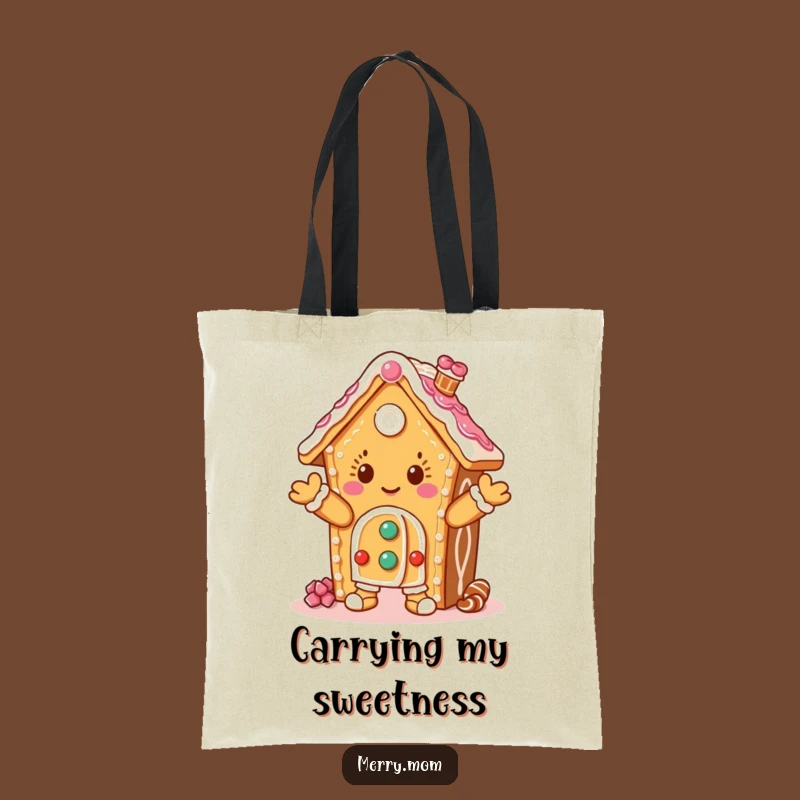 Funny Dancing Gingerbread House Tote Bag for Stylish Holiday Errands
