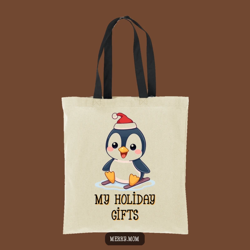 Funny Penguin Slide Tote Bag - Carry Holiday Fun Wherever You Go Gift