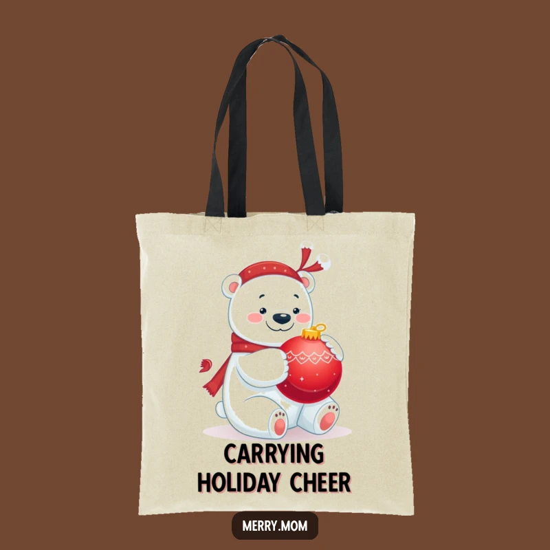 Funny Polar Bear Hug Tote Bag - Carry Holiday Cheer Everywhere Gift