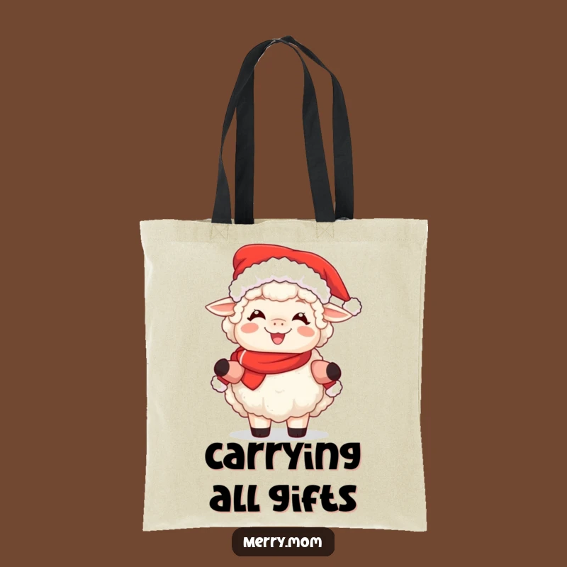 Funny Sheep Mrs. Claus Tote Bag - Chic & Joyful Holiday Accessory
