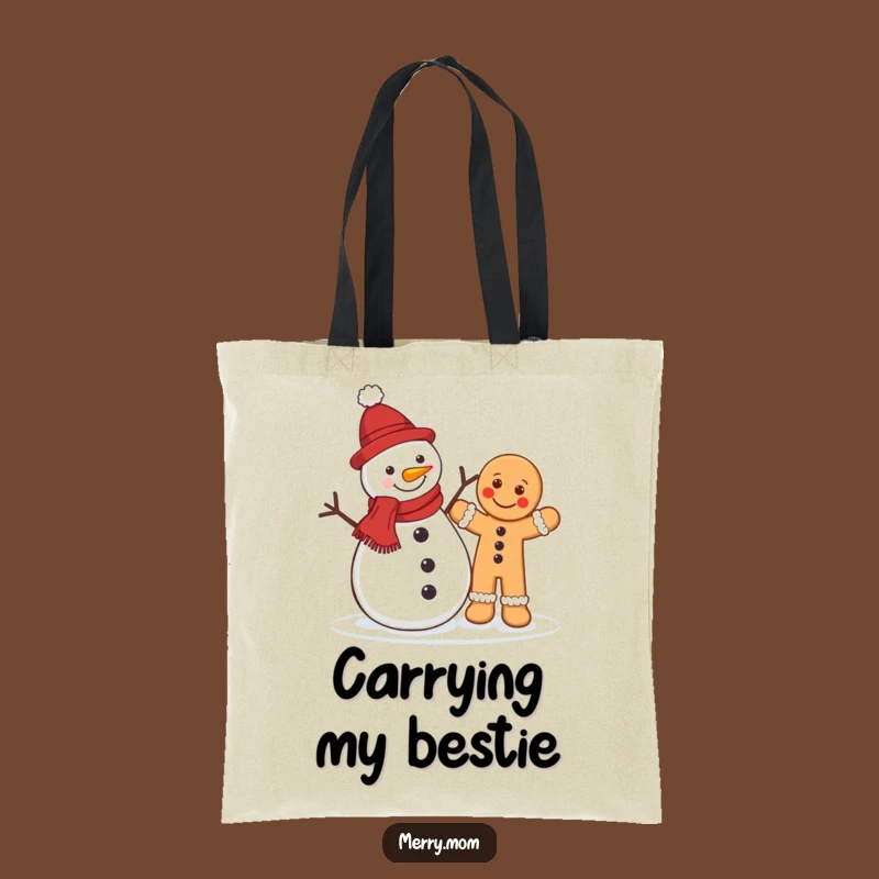 Funny Snowman Gingerbread Tote Bag: Festive Holiday Carryall, Stylish Funny Gift