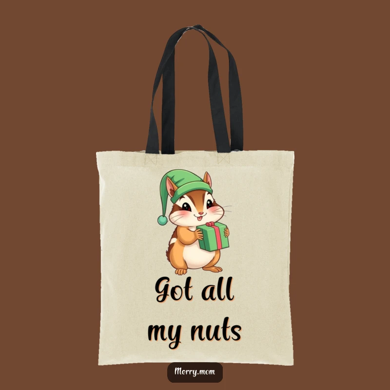 Funny Chipmunk Elf Tote Bag - Chic & Playful Holiday Accessory